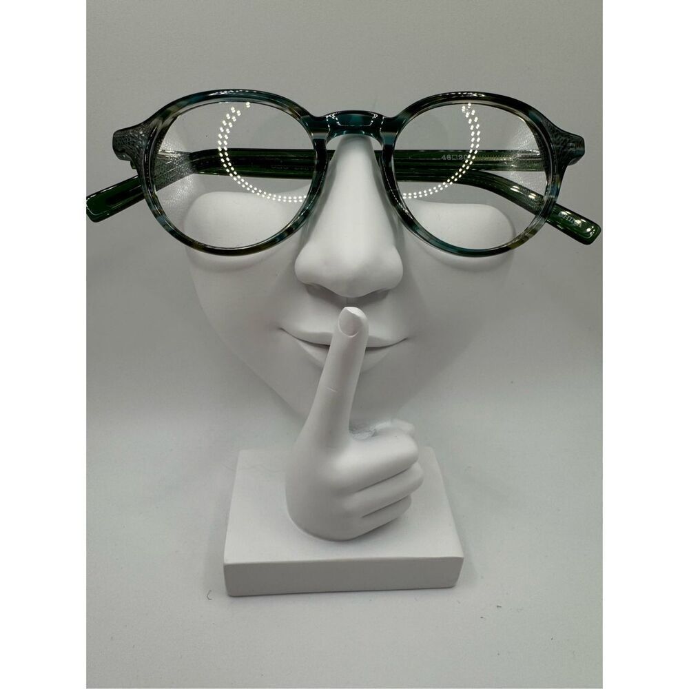 eyebobs CEO eyeglass frames blue green pattern new without case